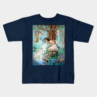 Fairies at a Woodland Stream - Harold Gaze Kids T-Shirt